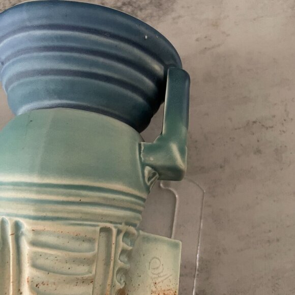 Stephen Fabrico Studio Art Pottery Hand Carved Multicolor Glaze Wall Pocket 15" - Picture 5 of 9